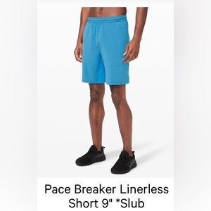 Men’s lululemon pace breaker 9” linerless shorts size L